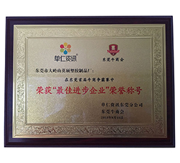 東莞牛商會最佳進(jìn)步企業(yè)獎-英碩包裝